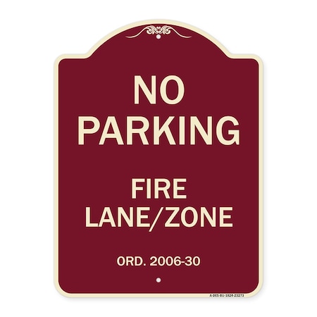 Signmission Princeton New Jersey No Parking Fire Lane Zone Heavy-Gauge Aluminum Sign, 24" x 18", BU-1824-23273 A-DES-BU-1824-23273
